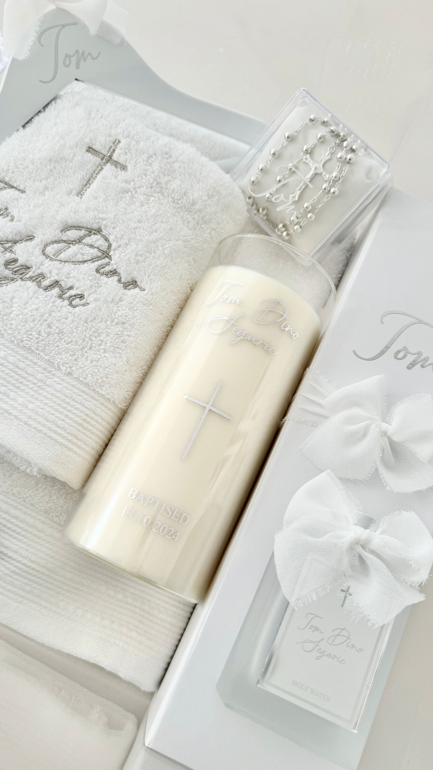 Glass Christening Candle
