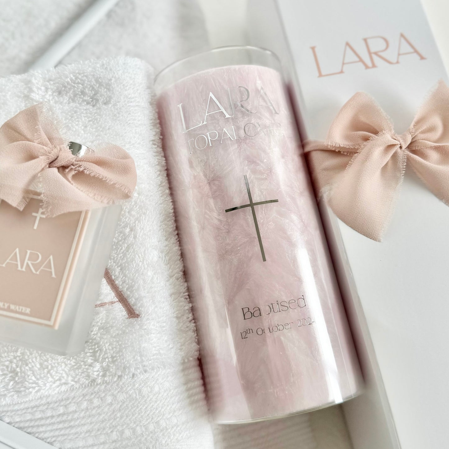 Glass Christening Candle