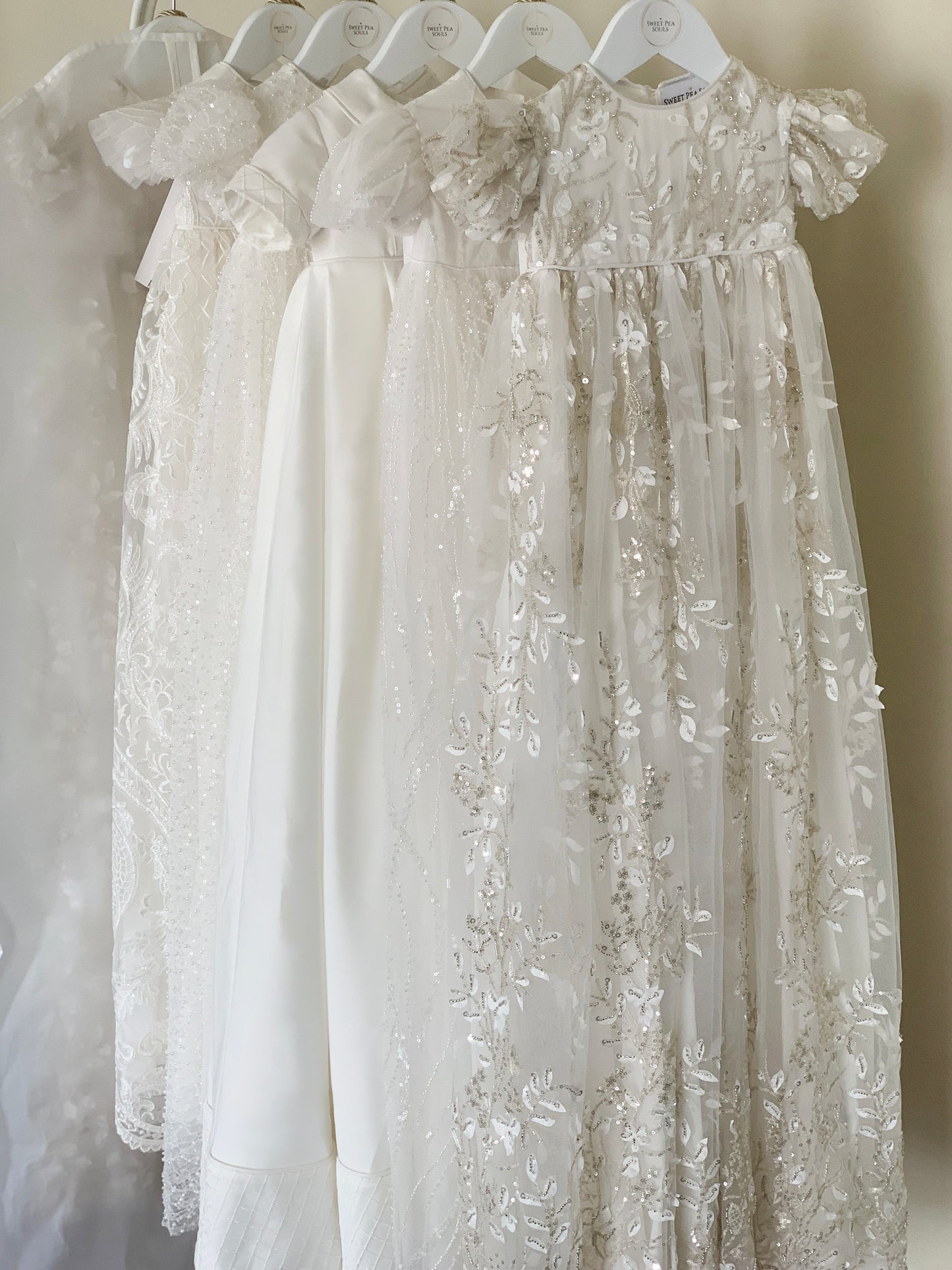 'CORA' Embroidered Beaded Christening Gown