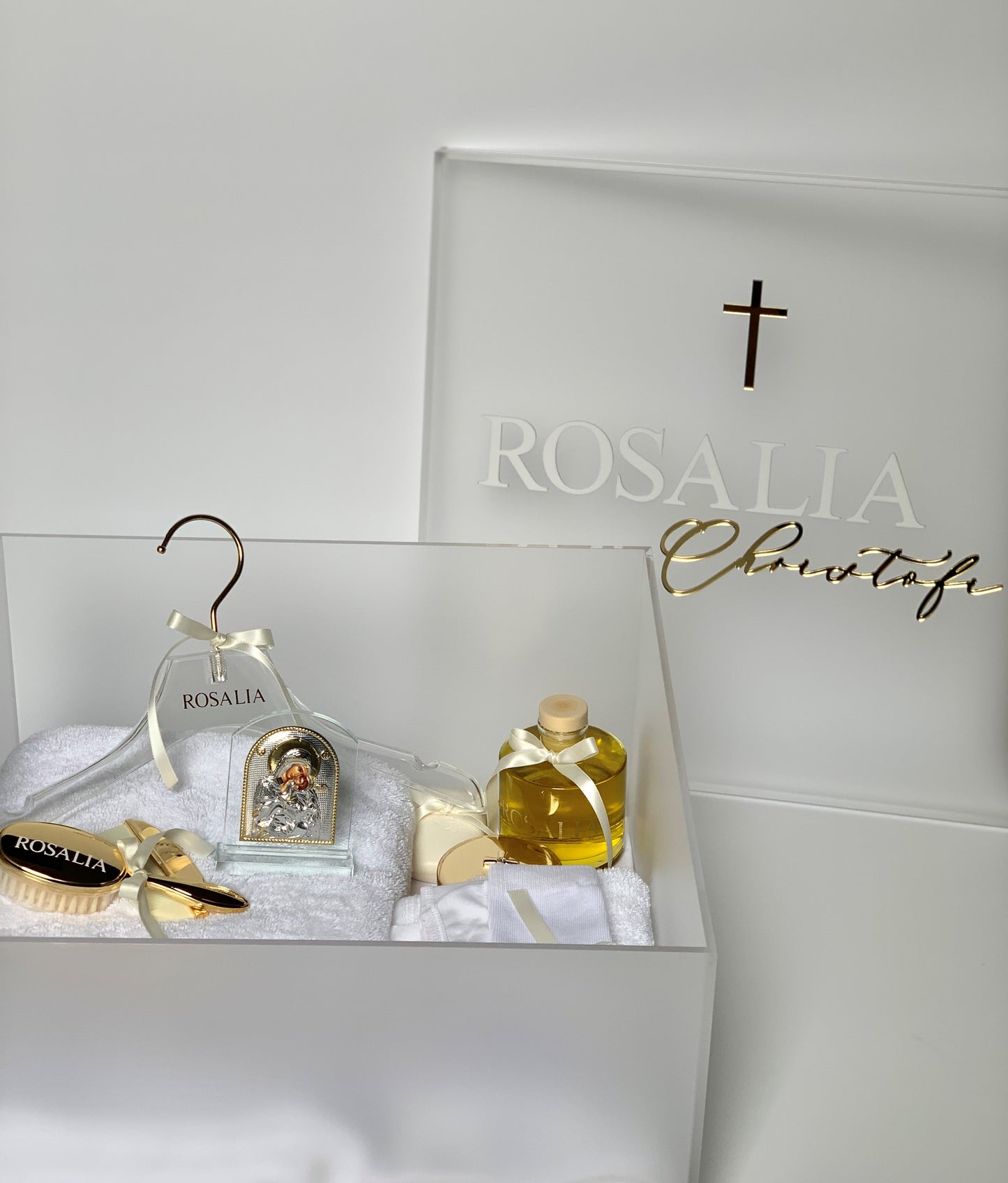 Frosted Square Acrylic Christening Box