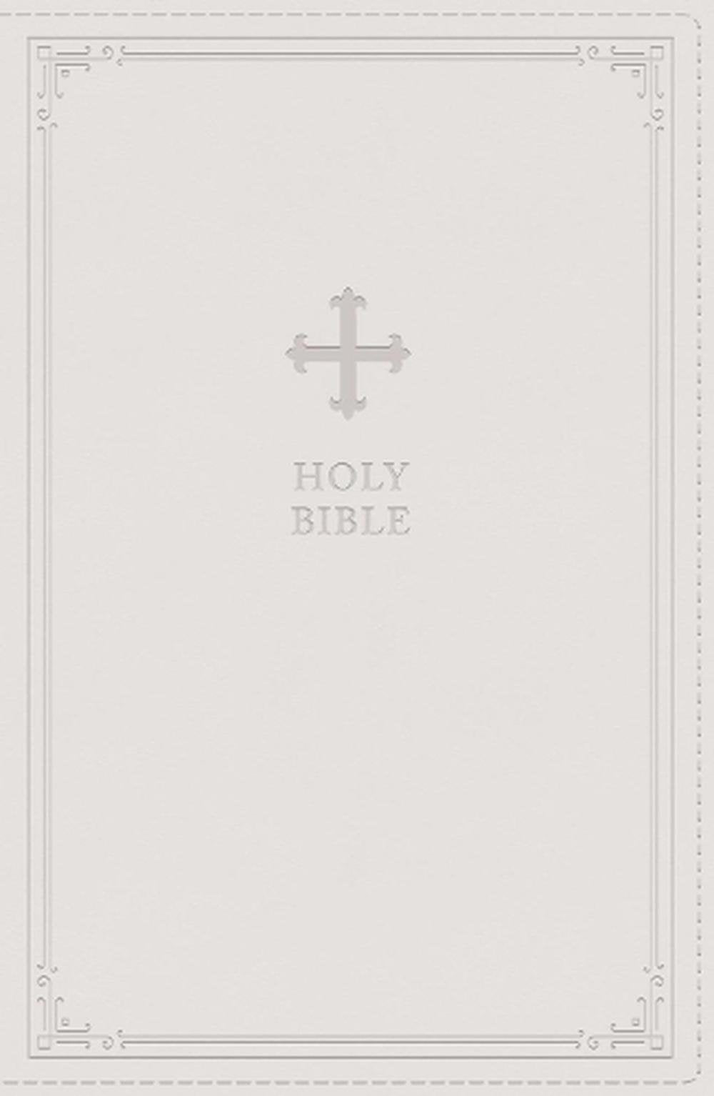 Personalised NRSV Catholic Edition White Gift Bible - Christening Bible