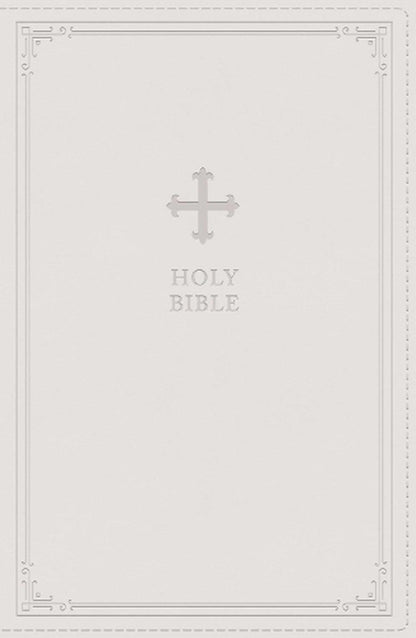 Personalised NRSV Catholic Edition White Gift Bible - Christening Bible