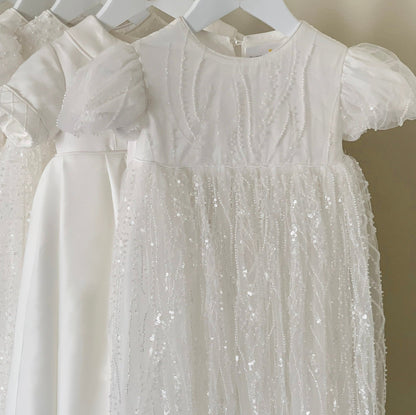 'INDIANA' Beaded Christening Gown