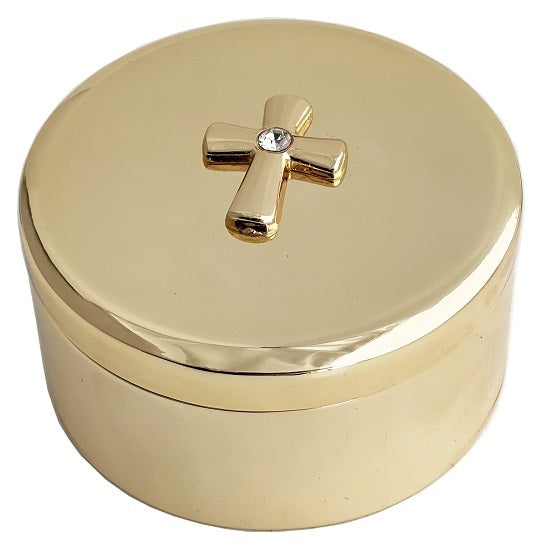 Gold Plated Cross Trinket Box