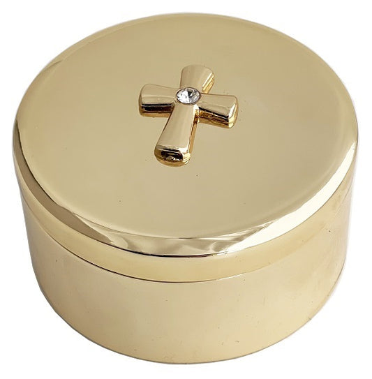 Gold Plated Cross Trinket Box