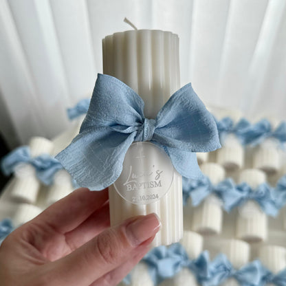 Hourglass Candle Favours - Twist Ribbed Pillar