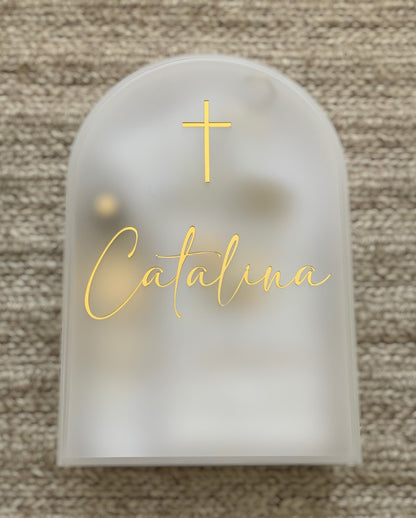 Frosted Arch Acrylic Christening Box