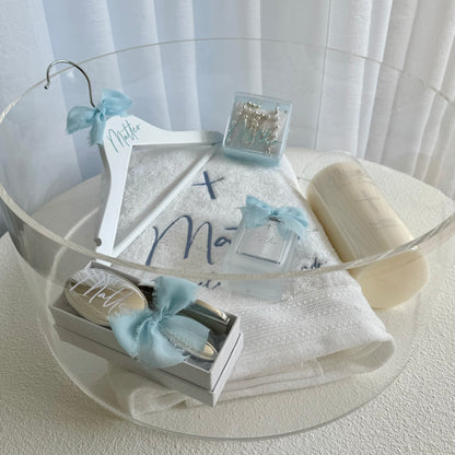 Round Catholic Christening Box Package - Acrylic Box Included