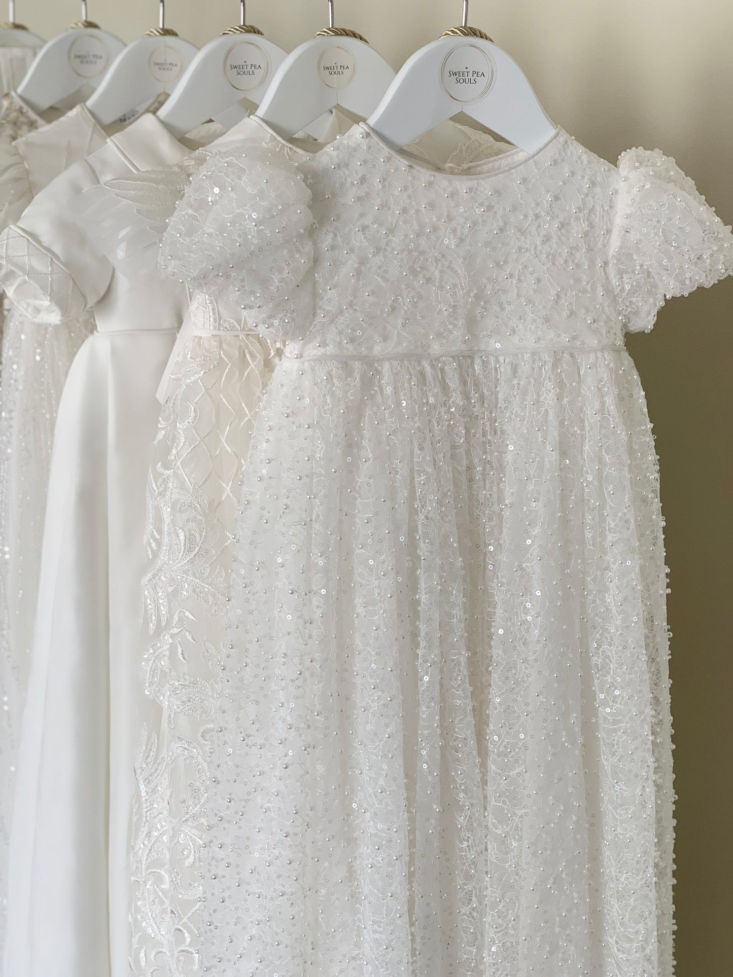 'AVA' Pearl Christening Gown