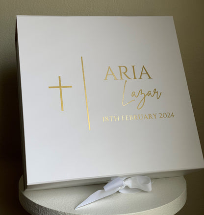 White Personalised Christening Box | Gift Box