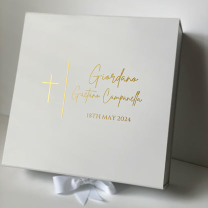 White Personalised Christening Box | Gift Box