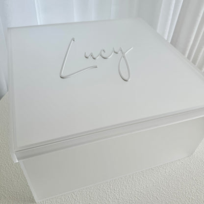 Frosted Square Acrylic Christening Box