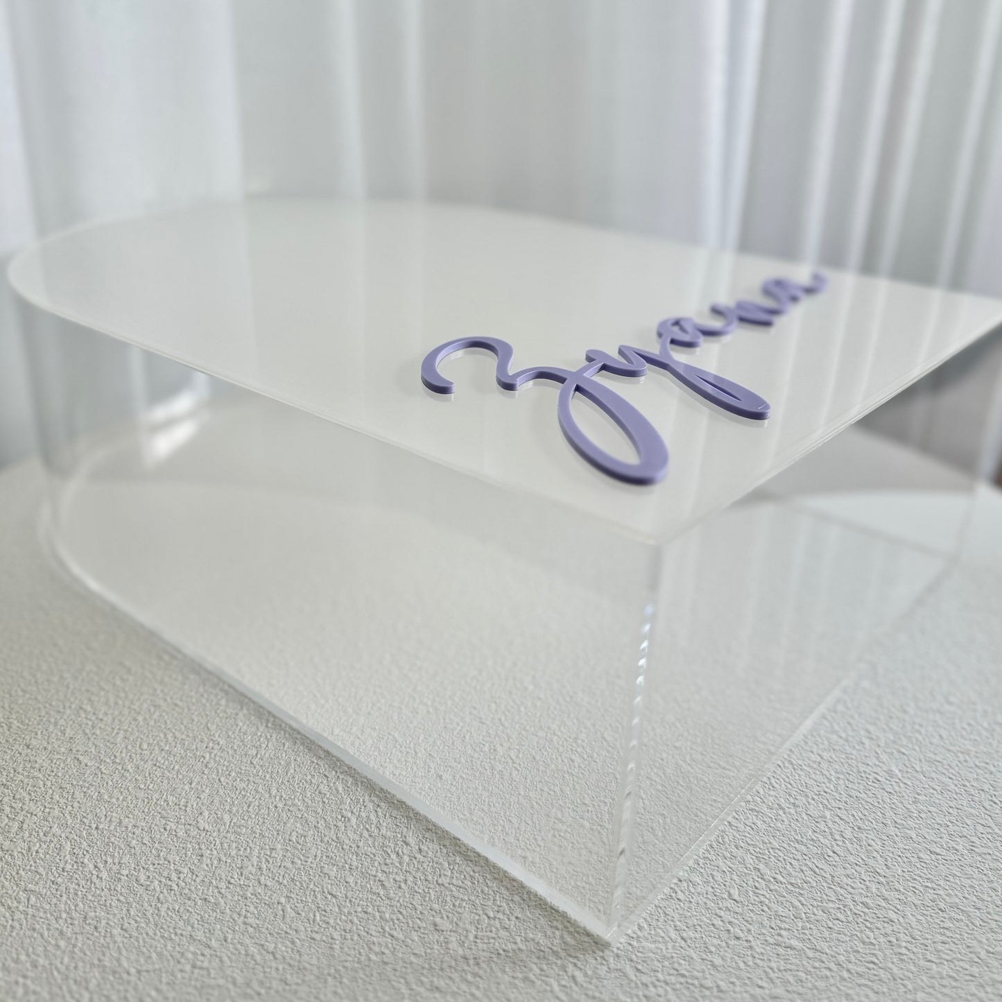 Clear Arch Acrylic Christening Box - Clear or Frosted Lid