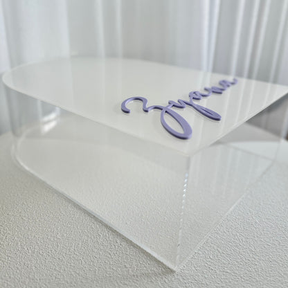 Clear Arch Acrylic Christening Box - Clear or Frosted Lid