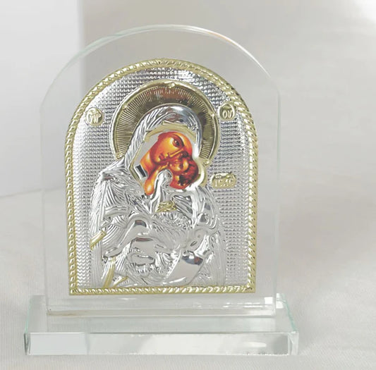 Mother Mary & Child Glass Icon