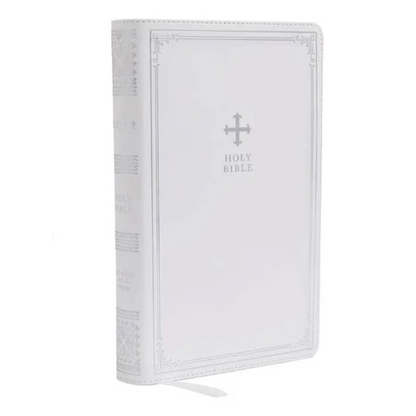 Personalised NRSV Catholic Edition White Gift Bible - Christening Bible