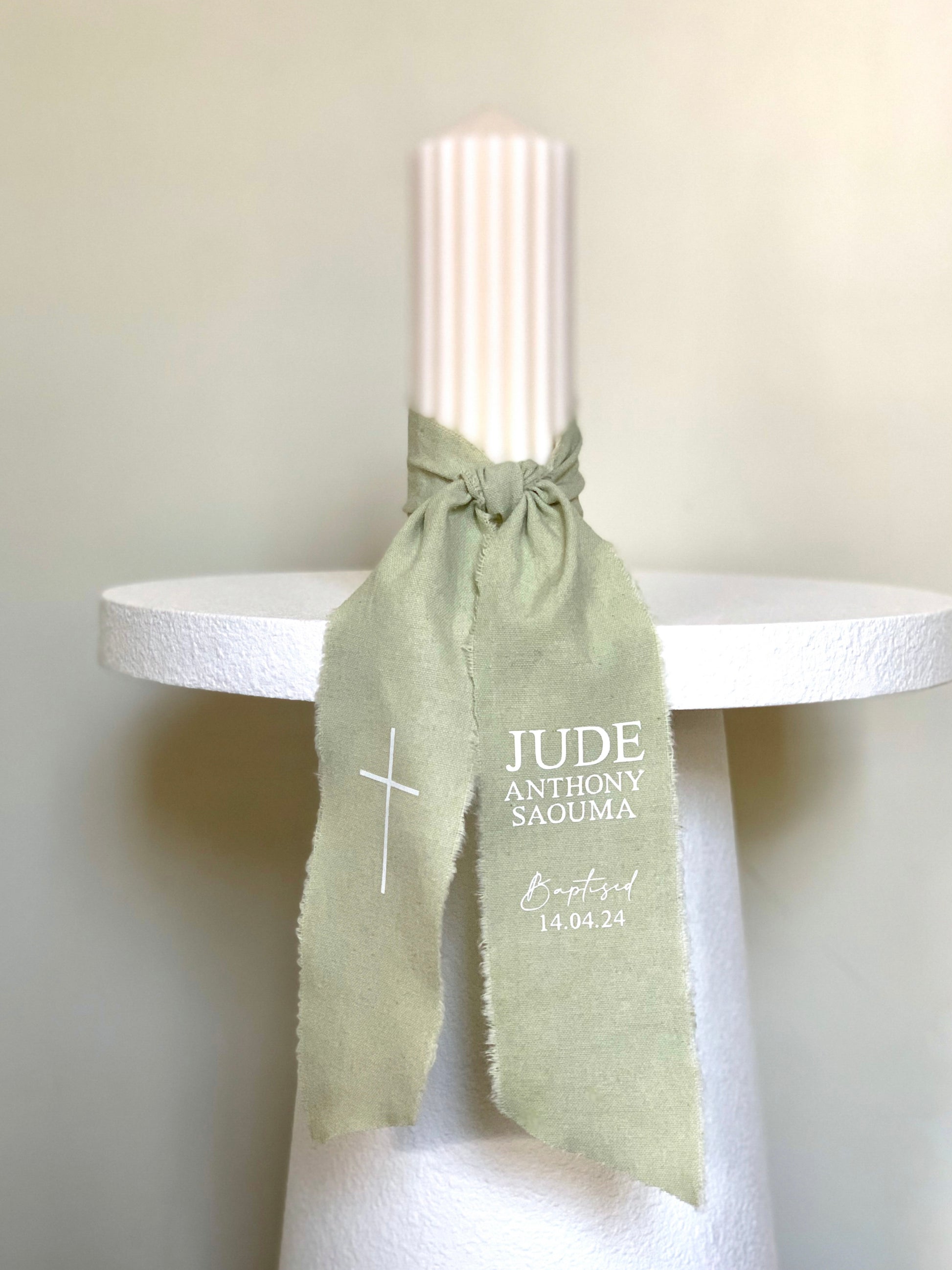 Circus Pillar Christening Baptism Candle - Calico Ribbon – All Things ...