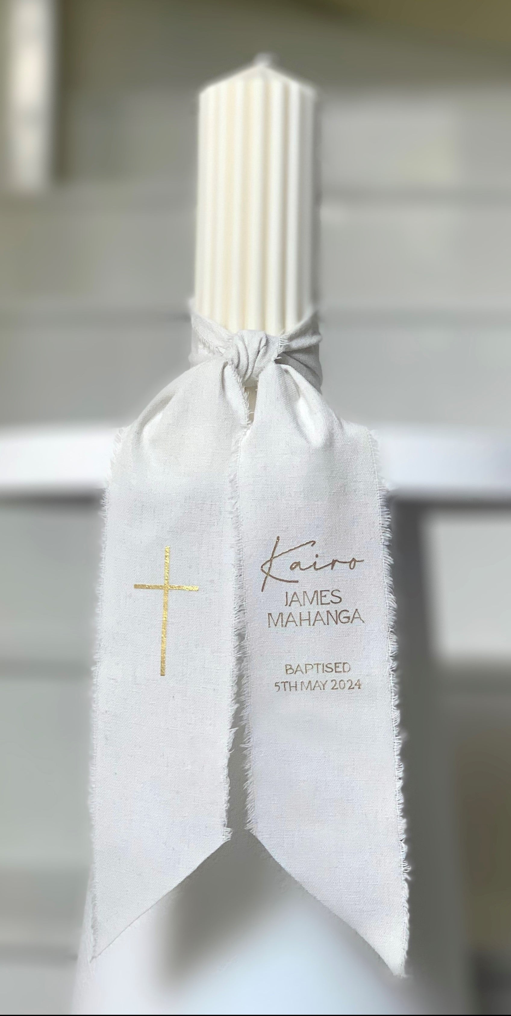 Circus Pillar Christening Baptism Candle - Calico Ribbon – All Things ...