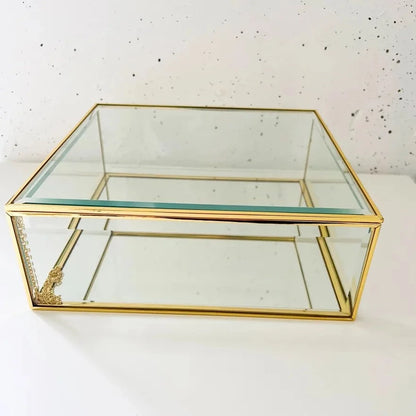 Glass Keepsake Box - Gold Trim (Stefanothiki)