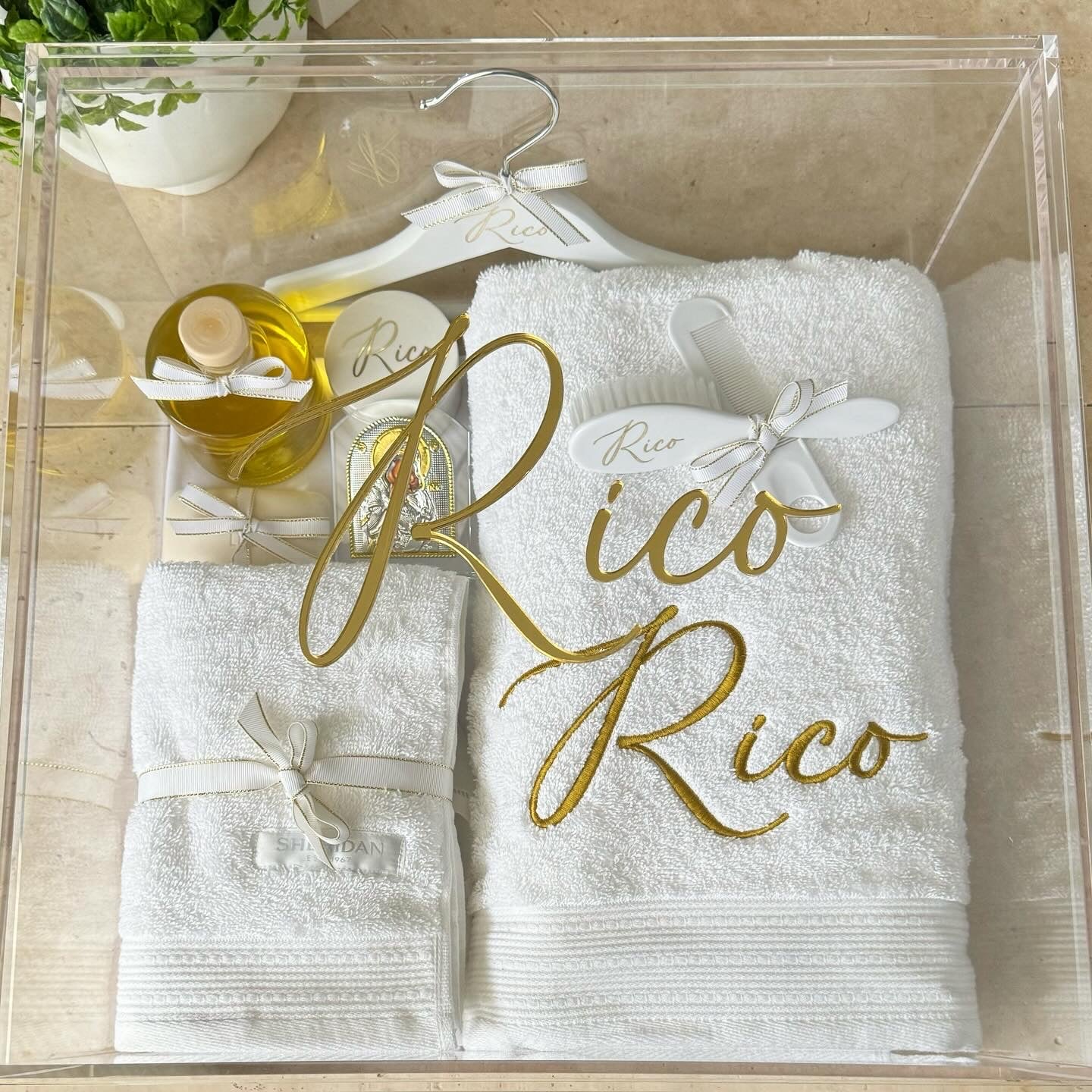 Clear Square Acrylic Christening Box