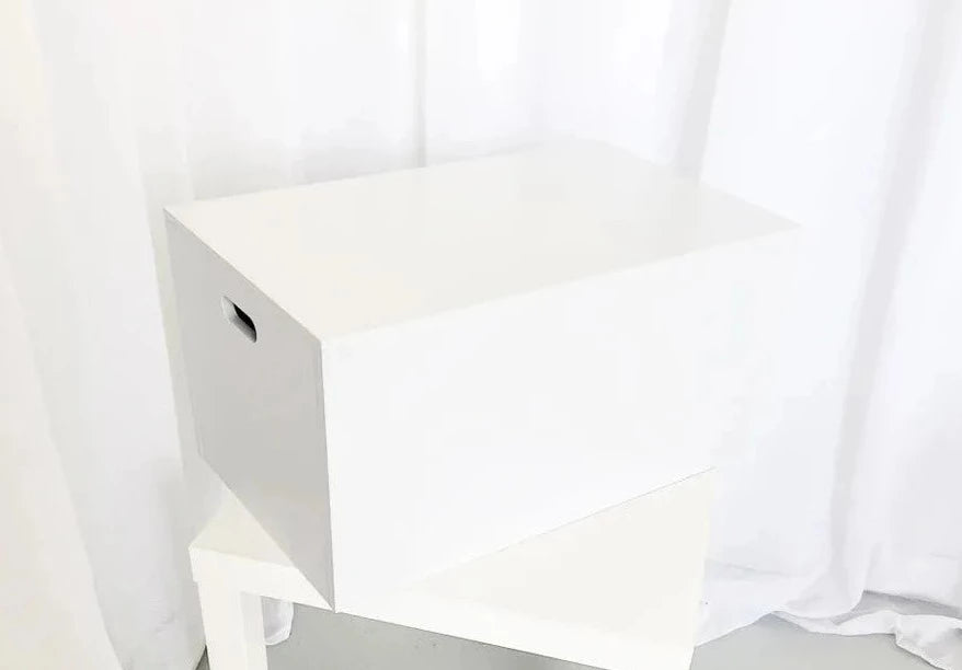 Matte White Wooden Christening Box